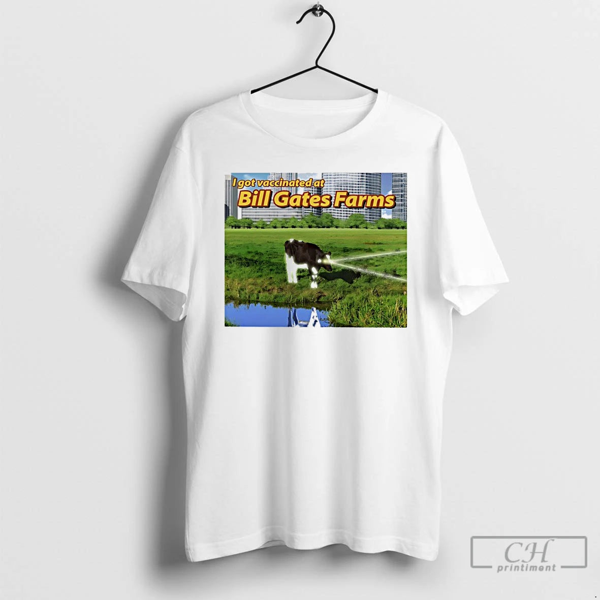Classic I Got Vaccinated At Bill Gates Farms Vaccination Souvenir T Shirts Hoodie Sweatshirt | PurePodTees.com