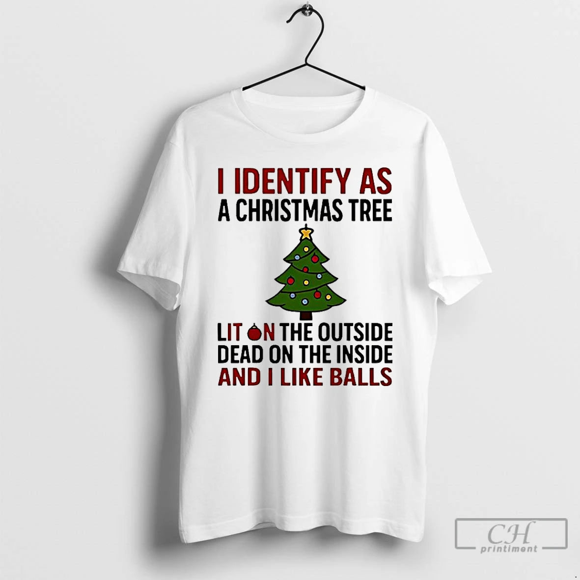 Classic I Identify As A Christmas Tree Lit On The Outside Dead On The Inside Shirt Hoodie Sweatshirt | PurePodTees.com