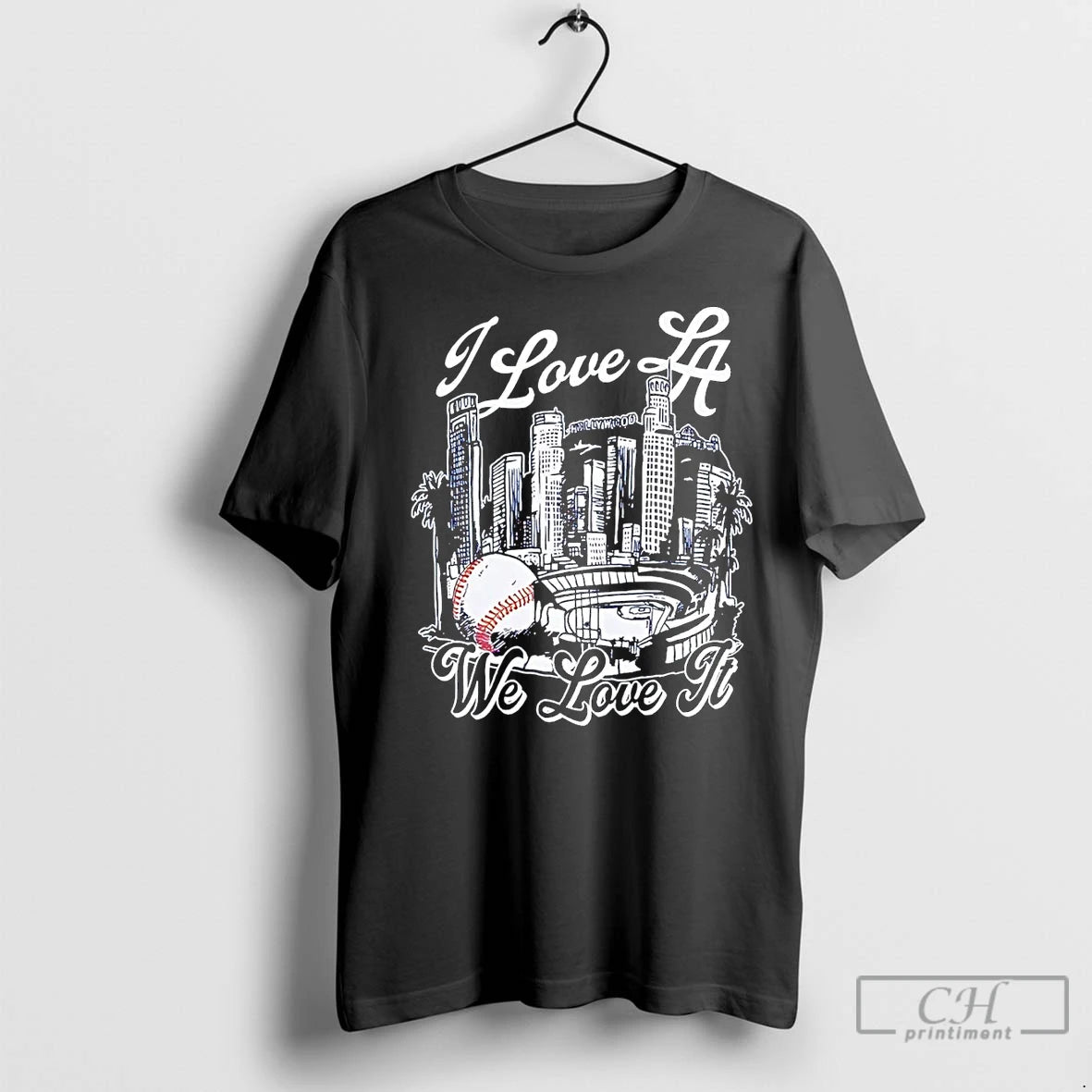 Classic I Love La Dodgers We Love It Skyline Shirt Hoodie Sweatshirt | PurePodTees.com