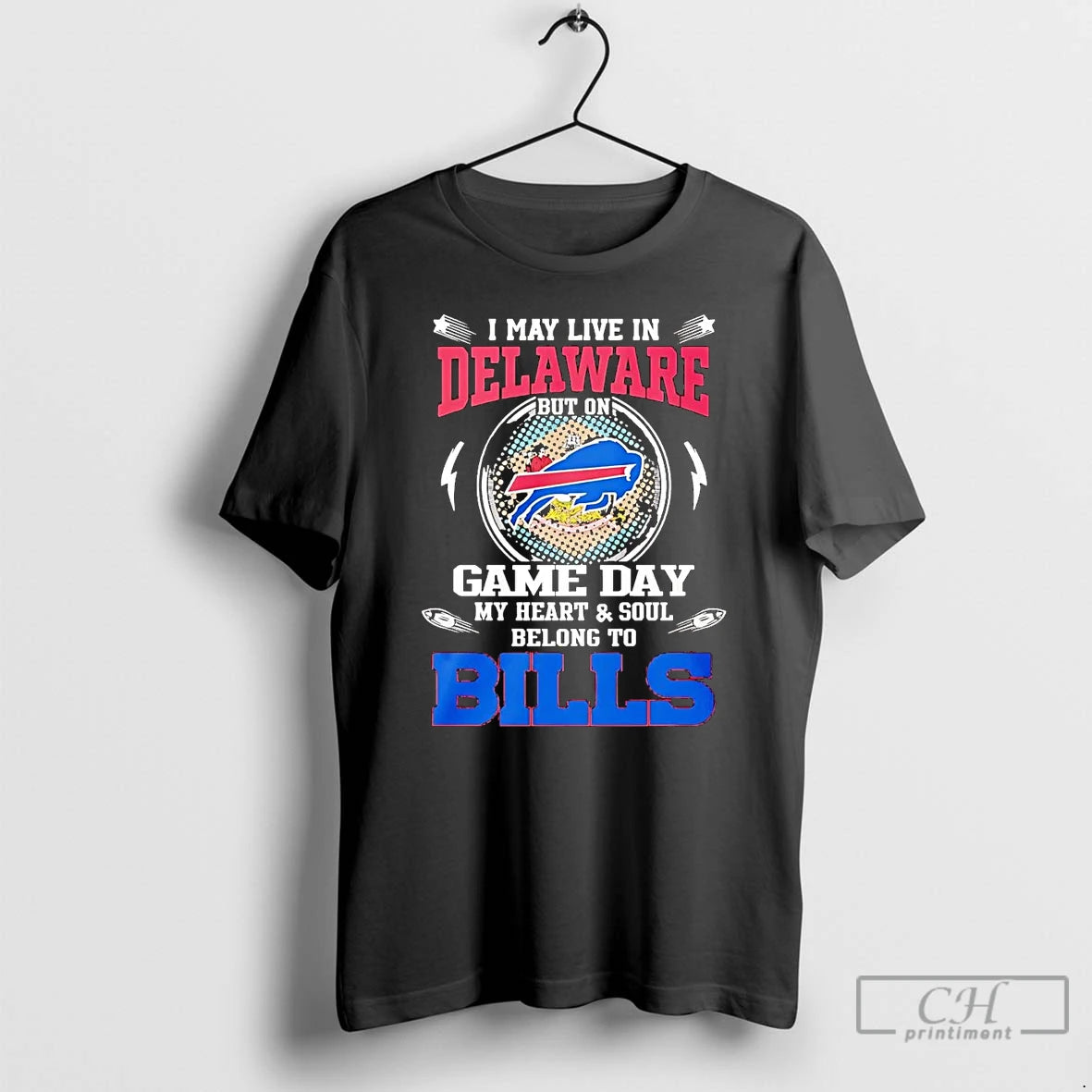 Classic I May Live In Delaware But On Game Day My Heart And Soul Belong Shirt Hoodie Sweatshirt | PurePodTees.com