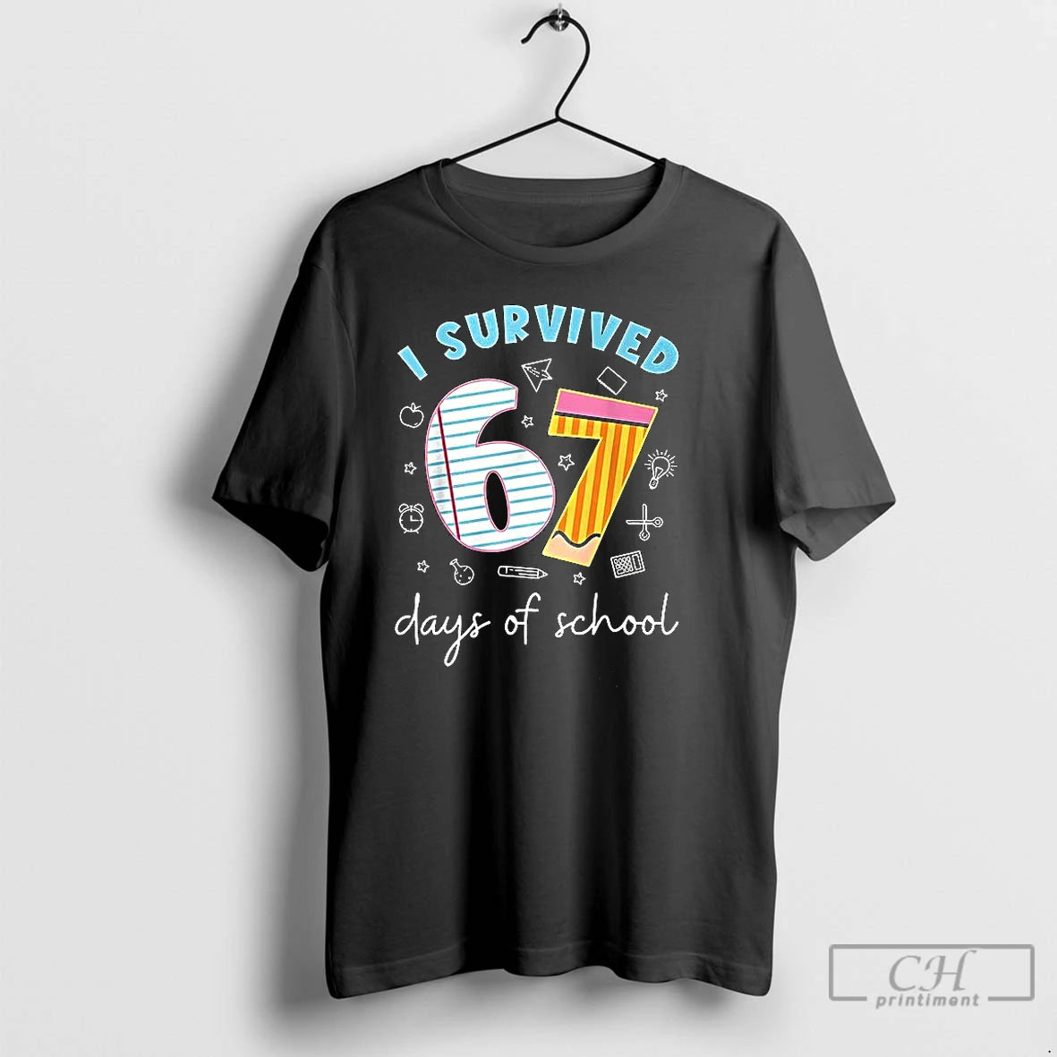 Classic I Survived 67 Days Of School Shirt Hoodie Sweatshirt | PurePodTees.com