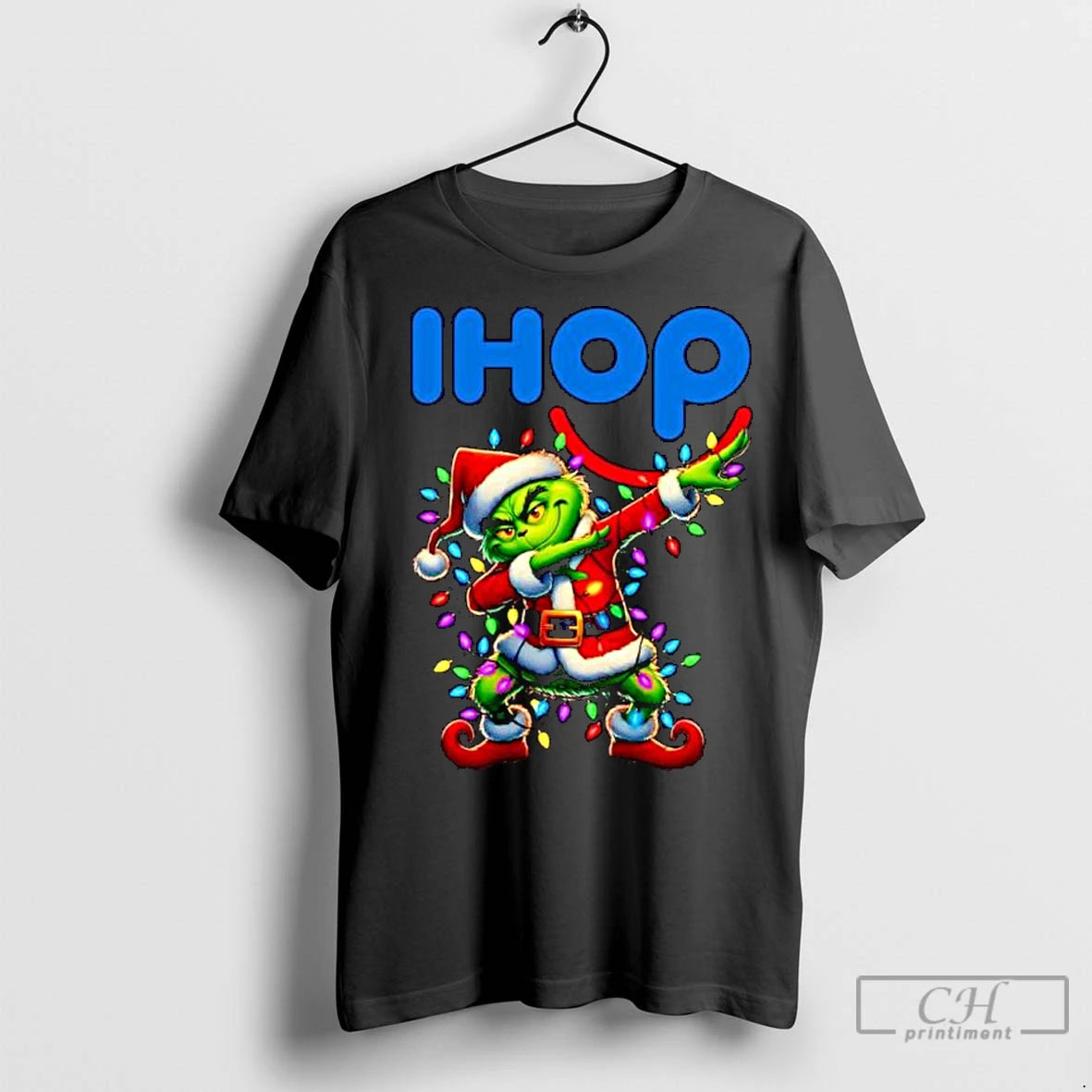 Classic Ihop X Grinch Dabbing Merry Christmas Ornaments Shirt Hoodie Sweatshirt | PurePodTees.com