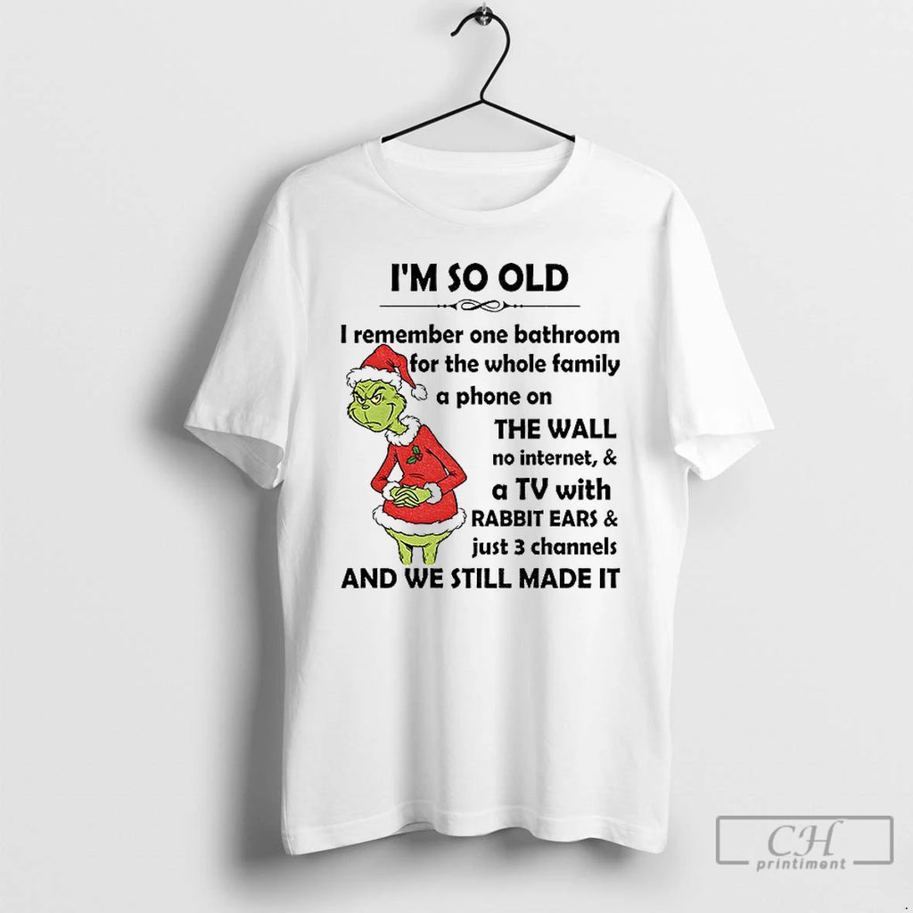 Classic Im So Old I Remember One Bathroom For The Whole Family A Phone On Shirt Hoodie Sweatshirt | PurePodTees.com