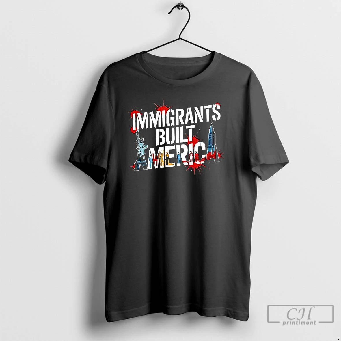 Classic Immigrants Built America T Shirts Hoodie Sweatshirt | PurePodTees.com