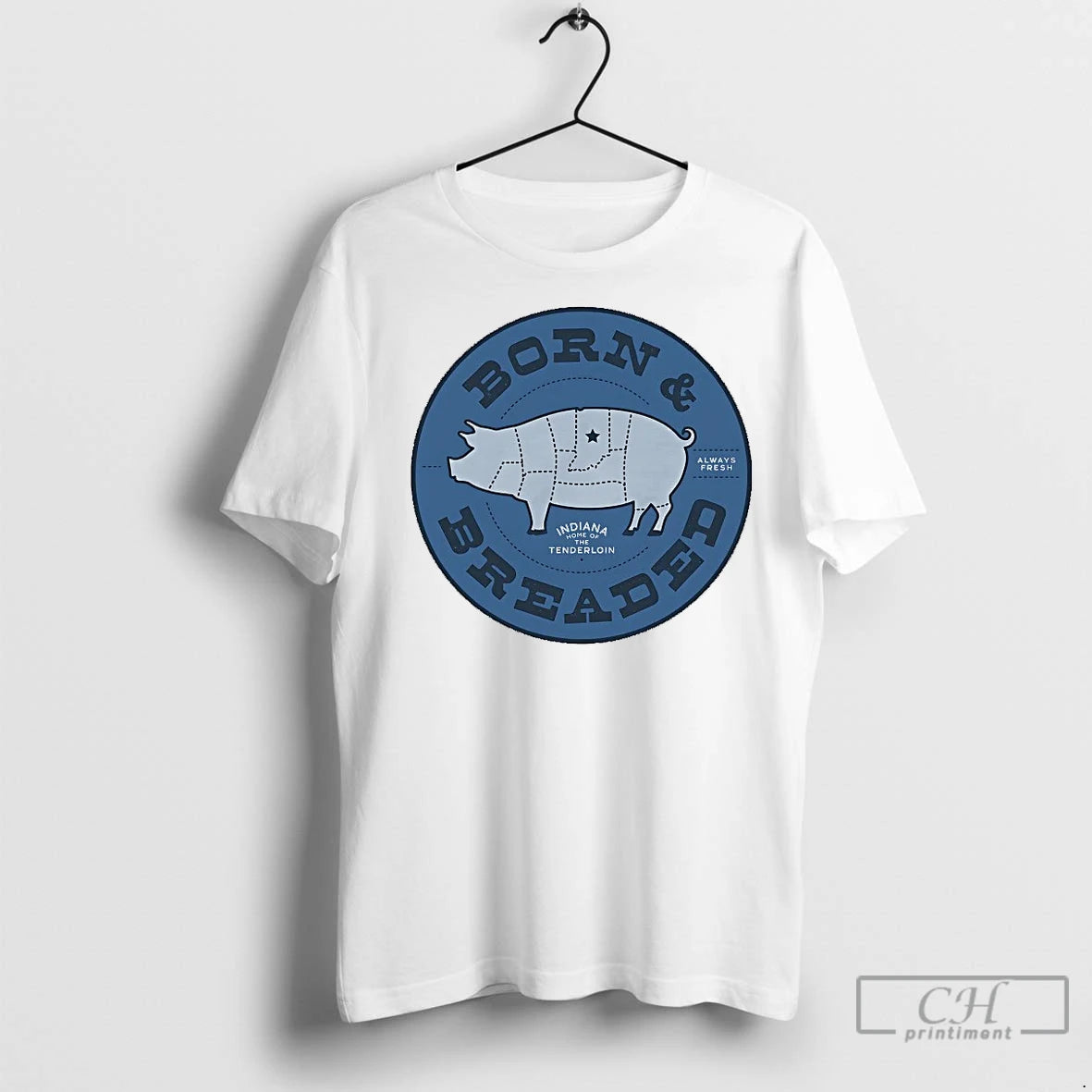 Classic Indiana Pig Born And Breaded Shirt Hoodie Sweatshirt | PurePodTees.com