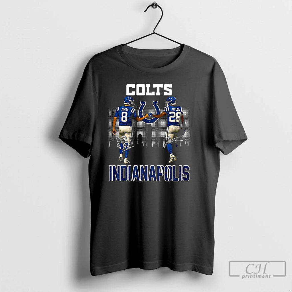 Classic Indianapolis Colts Daniel Jones And Jonathan Taylor Signature T Shirts