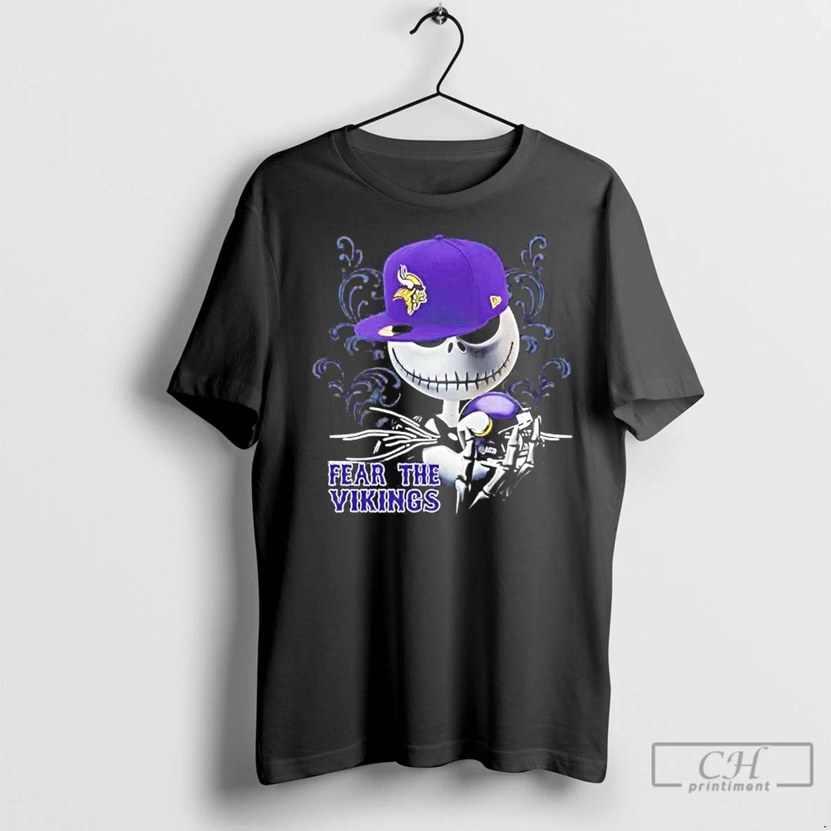 Classic Jack Skellington Fear The Minnasota Vikings Shirt Hoodie Sweatshirt | PurePodTees.com