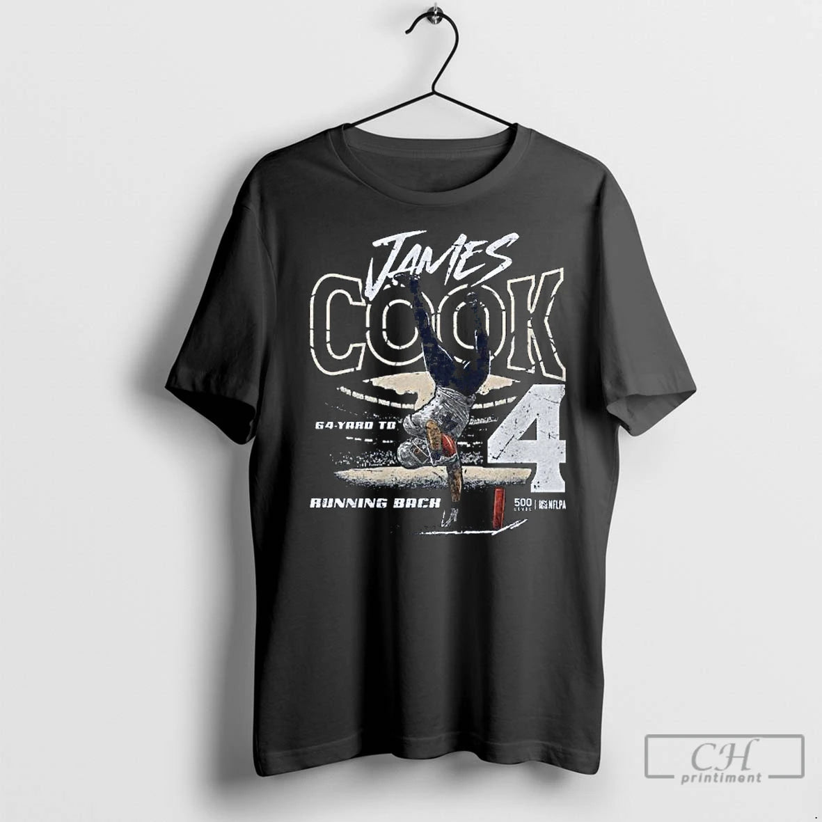 Classic James Cook Buffalo 64 Yd Td Running Back Long Sleve Shirt Hoodie Sweatshirt | PurePodTees.com