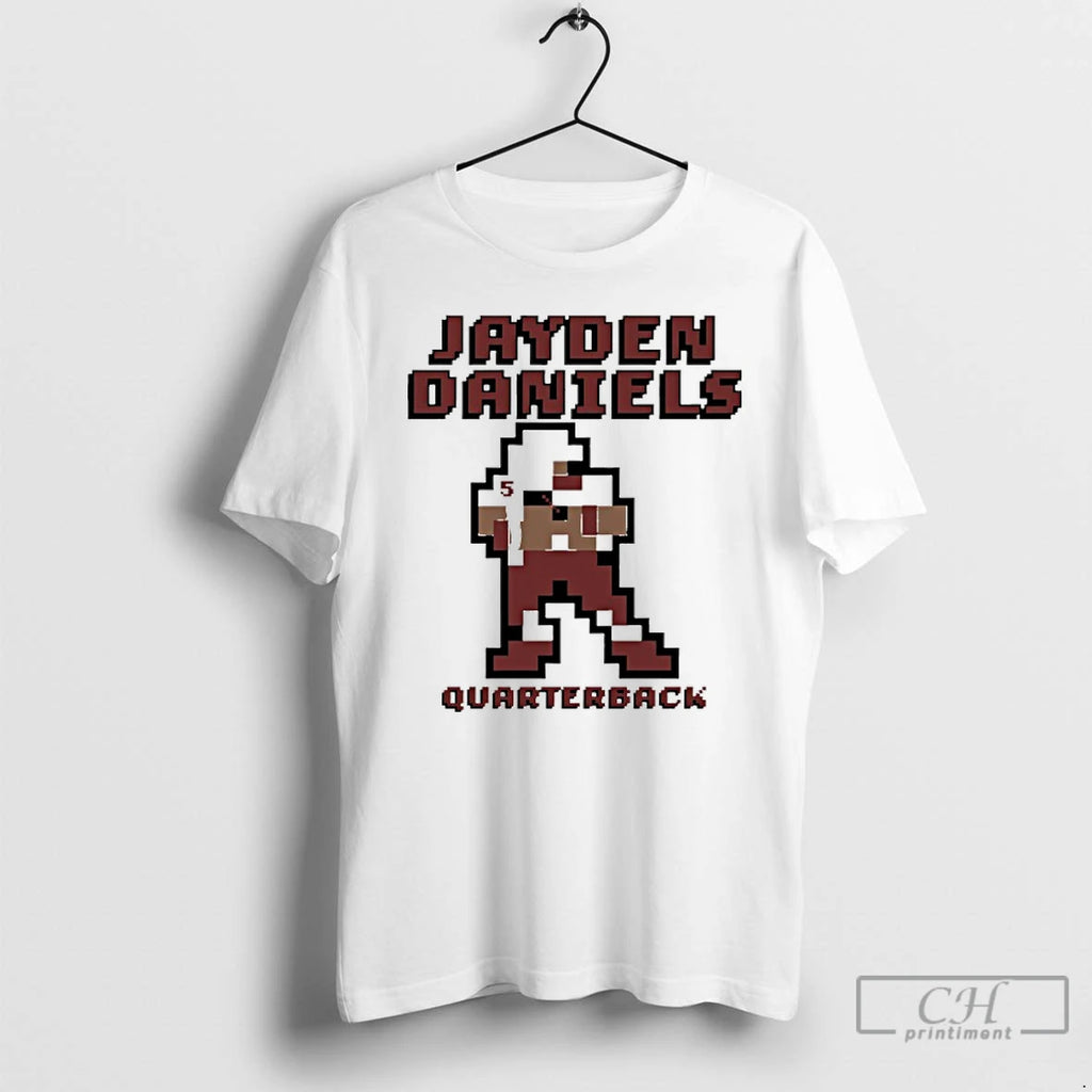 Classic Jayden Daniels 5 Washington Commanders Quarterback Retro Baller T Shirts