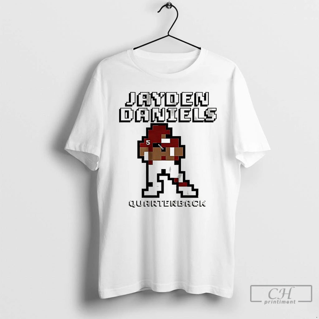 Classic Jayden Daniels Washington Commanders Football Retro Baller 8 Bit T Shirts