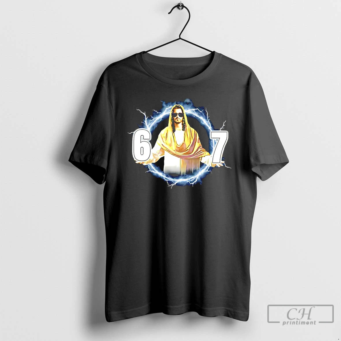 Classic Jesus 67 Lightning Graphic T Shirts Hoodie Sweatshirt | PurePodTees.com