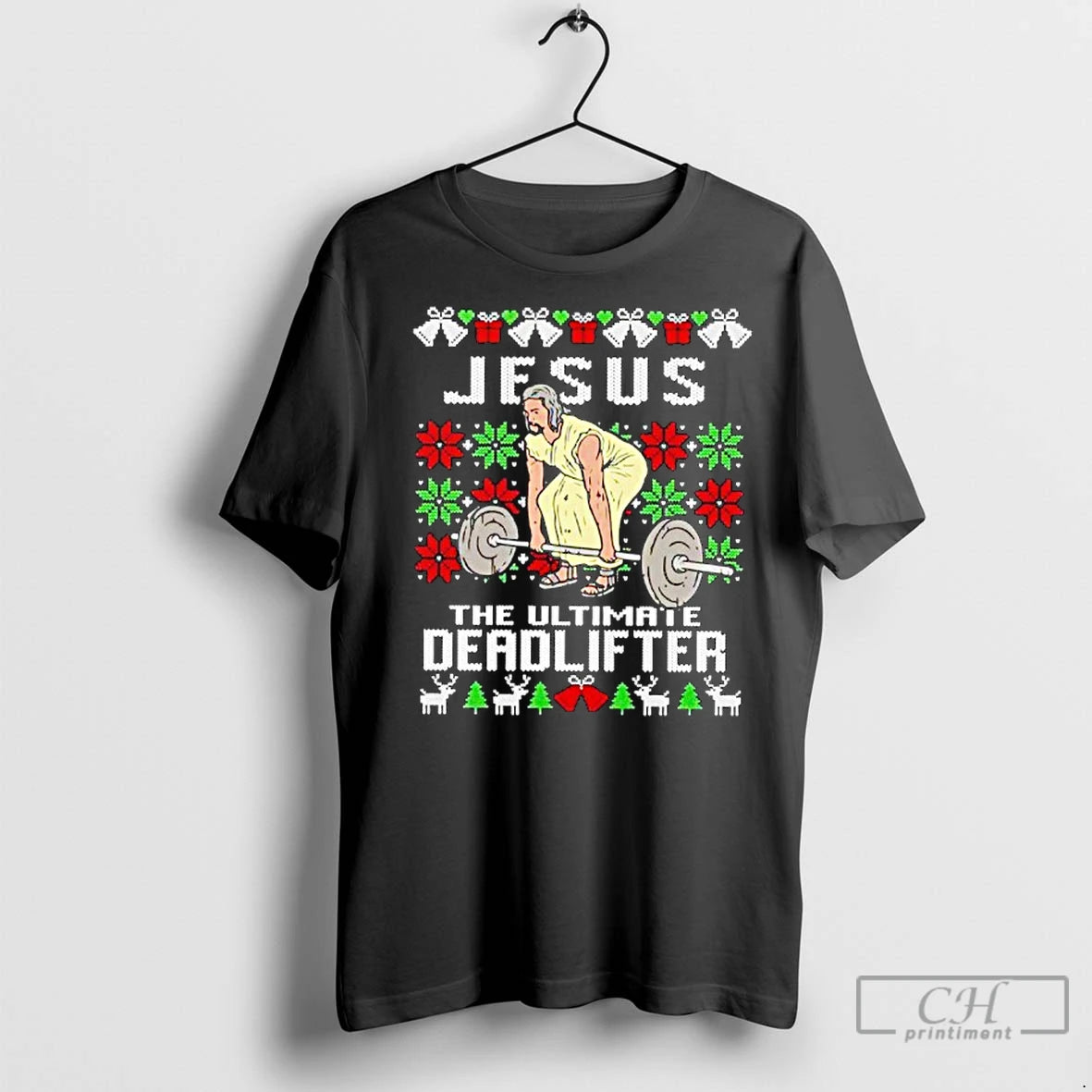 Classic Jesus The Ultimate Deadlifter Ugly Christmas Shirt Hoodie Sweatshirt | PurePodTees.com