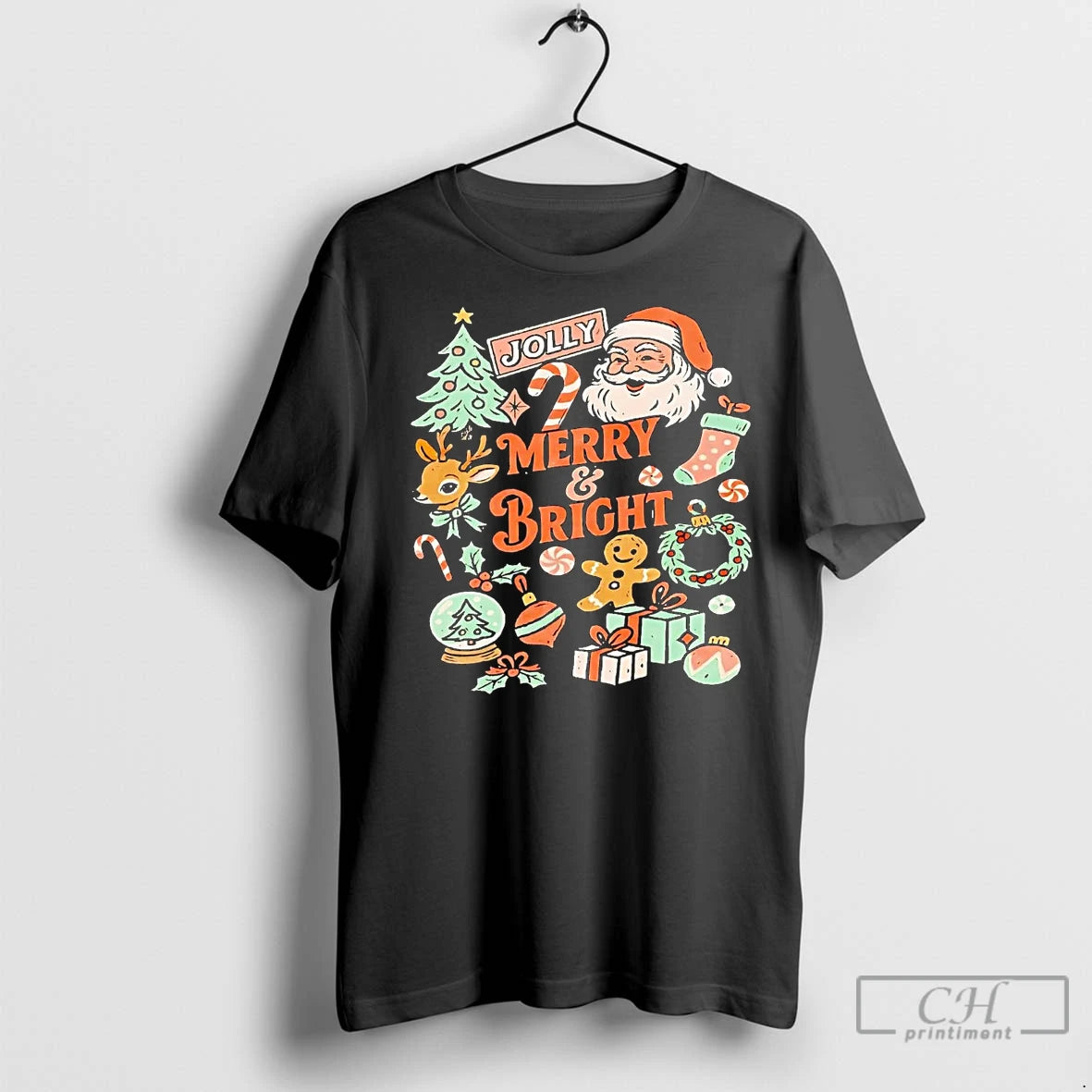 Classic Jolly Merry And Bright Christmas Shirt Hoodie Sweatshirt | PurePodTees.com