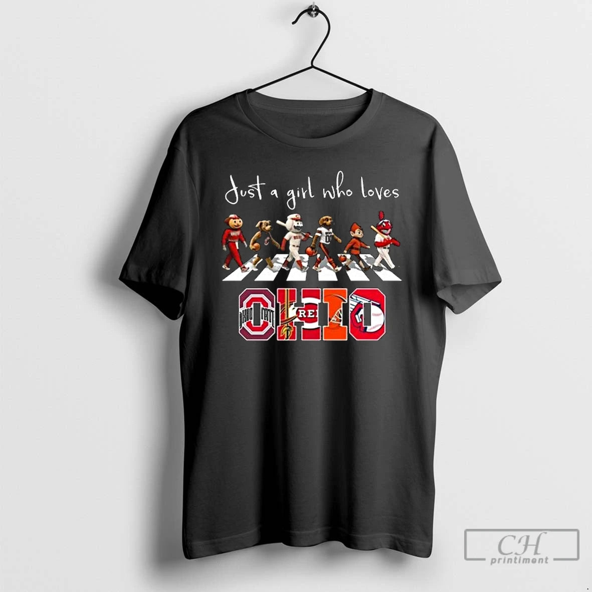 Classic Just A Girl Who Loves Mascot Ohio City Sports All Team 2025 Long Sleve Shirt Hoodie Sweatshirt | PurePodTees.com