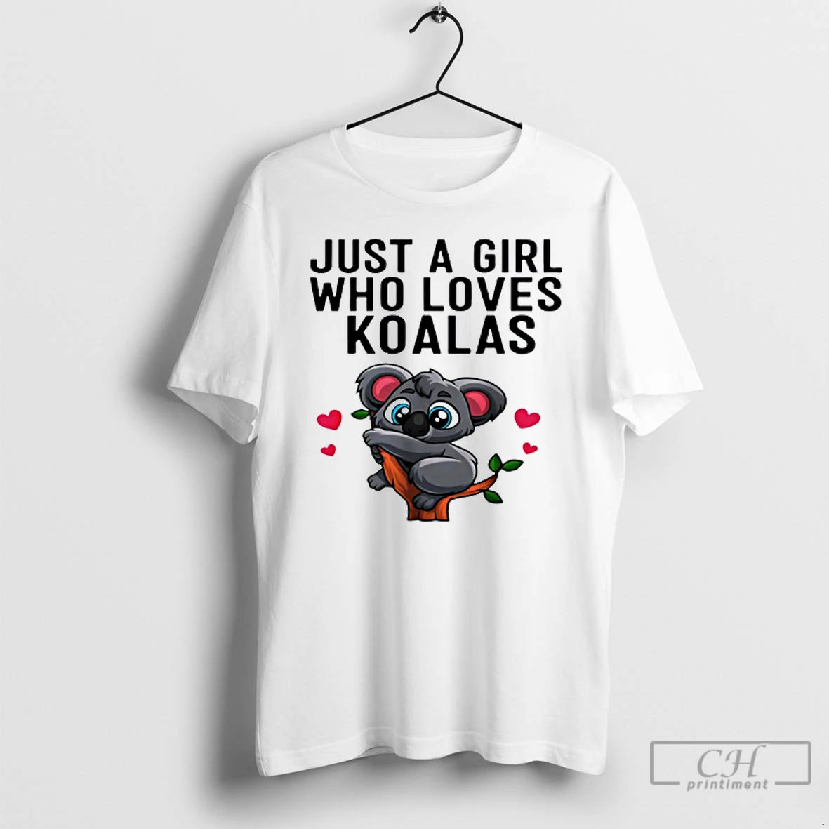 Classic Just A Girl Who Loves Koalas T Shirts Hoodie Sweatshirt | PurePodTees.com