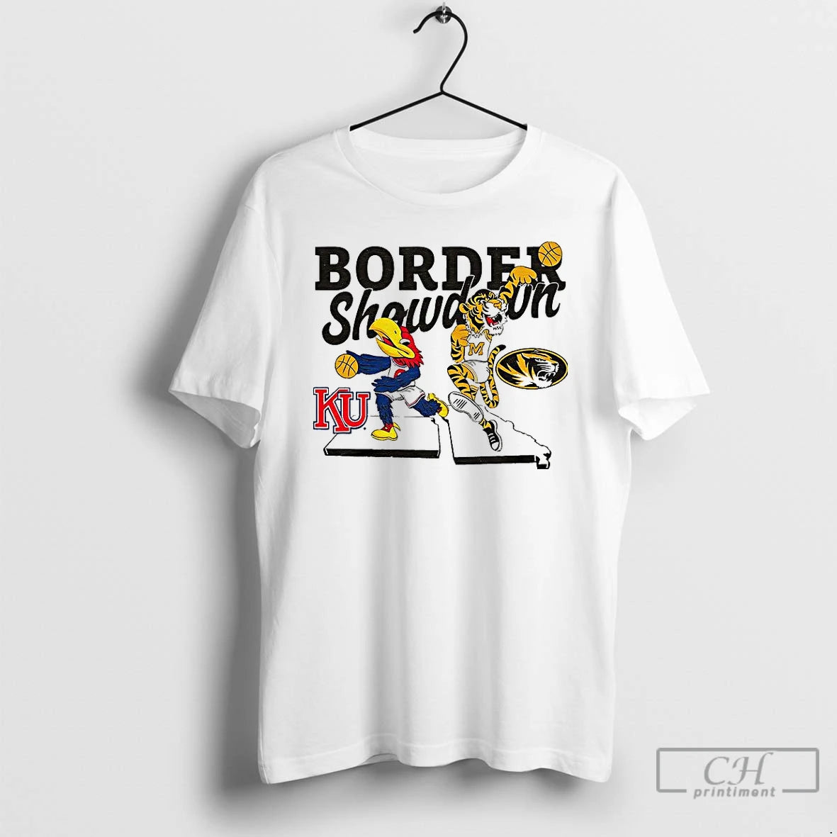 Classic Ku Jayhawks Vs Mizzou Tigers Basketball Border Showdown Mascot Shirt Hoodie Sweatshirt | PurePodTees.com
