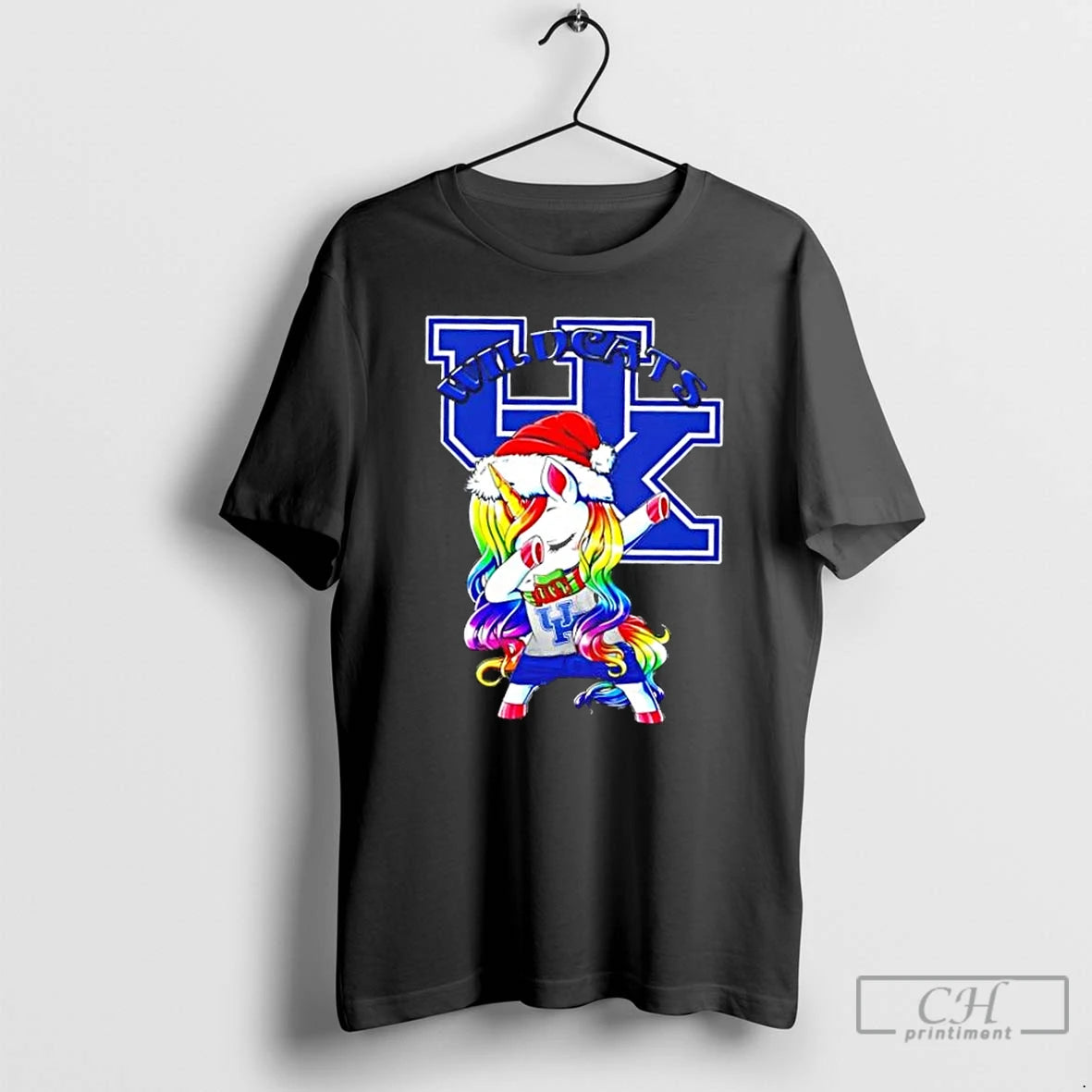 Classic Kentucky Wildcats Football X Unicorn Santa Hat Dabbing Merry Christmas T Shirts Hoodie Sweatshirt | PurePodTees.com