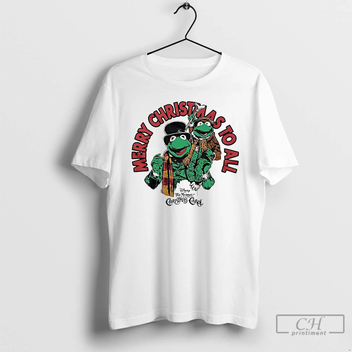 Classic Kermit The Frog And Robin The Frog Muppets Merry Christmas To All T Shirts Hoodie Sweatshirt | PurePodTees.com