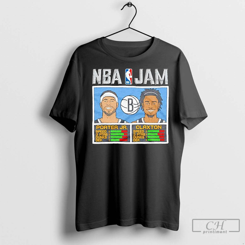 Classic Kevin Porter Jr And Nic Claxton Brooklyn Nets Nba Jam Ornaments Shirt Hoodie Sweatshirt | PurePodTees.com