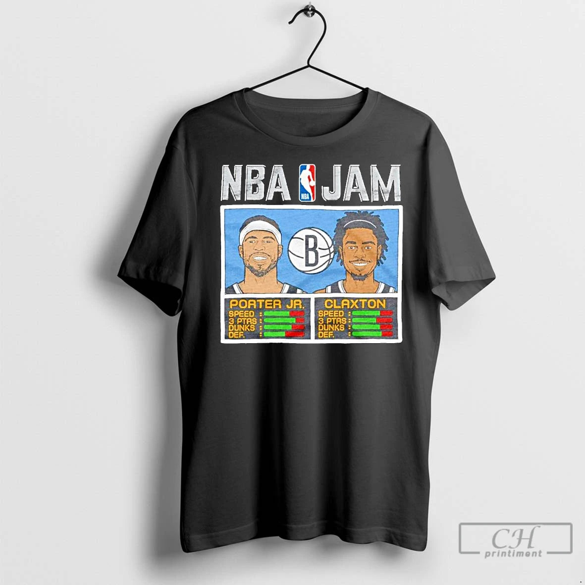 Classic Kevin Porter Jr And Nic Claxton Brooklyn Nets Nba Jam Ornaments Shirt Hoodie Sweatshirt | PurePodTees.com
