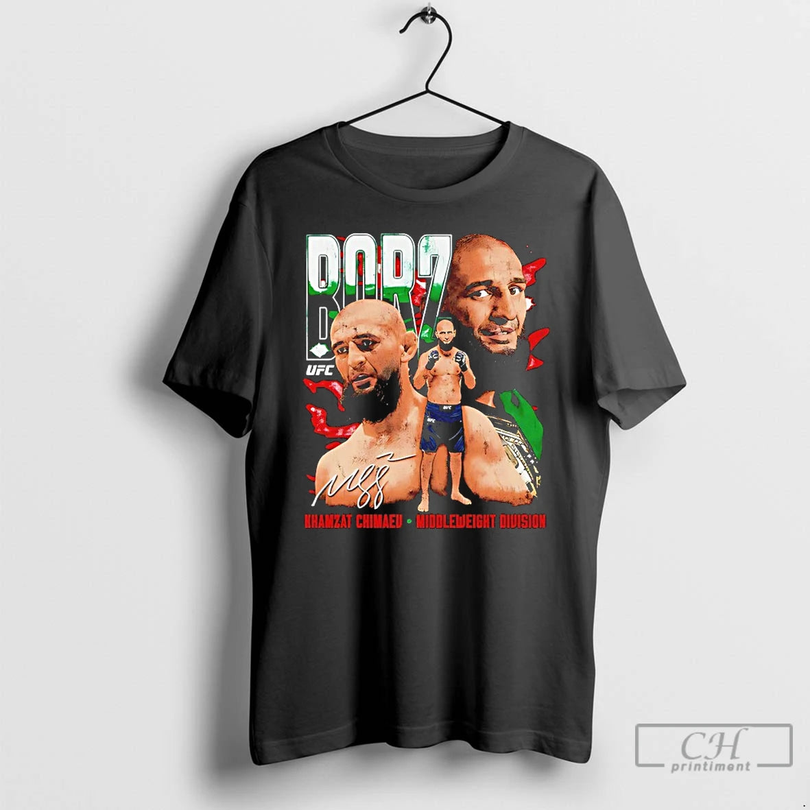 Classic Khamzat Chimaev Borz Ufc Middleweight Division Autographed T Shirts Hoodie Sweatshirt | PurePodTees.com