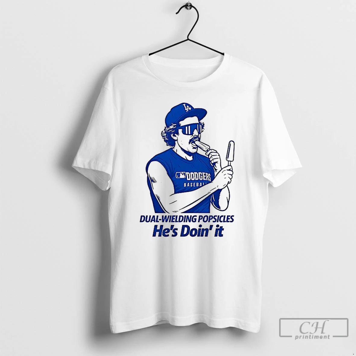 Classic Kike Hernandez Dual Wielding Popsicles Hes Doin It Shirt Hoodie Sweatshirt | PurePodTees.com