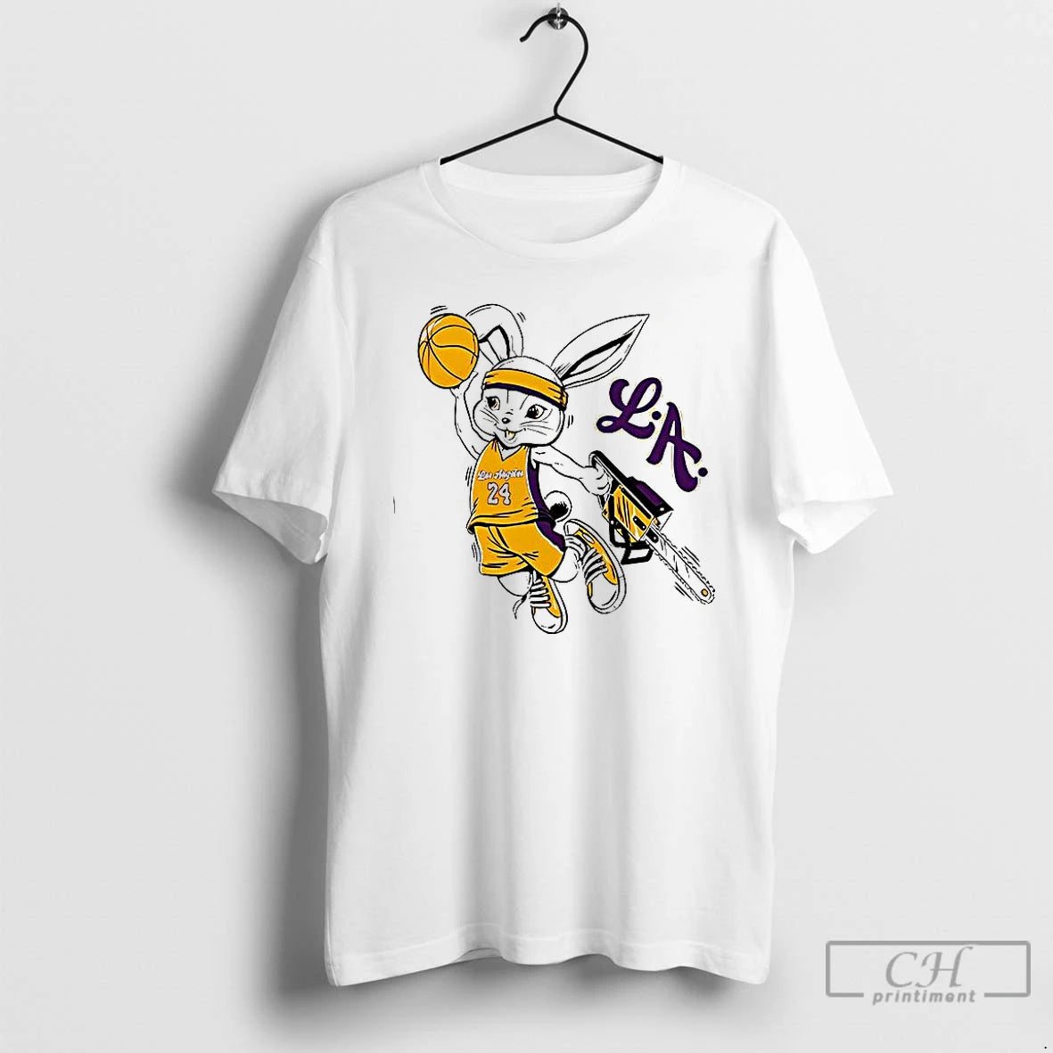 Classic Kobe Bryant Los Angeles Lakers Purple Gold Dunk Cartoon Shirt Hoodie Sweatshirt | PurePodTees.com