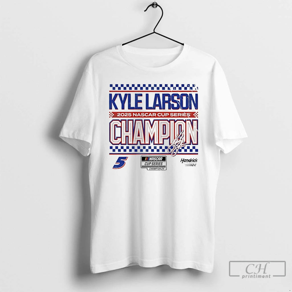 Classic Kyle Larson 2025 Nascar Cup Series Champion Signature T Shirts Hoodie Sweatshirt | PurePodTees.com