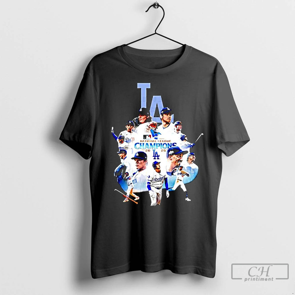 Classic La Dodgers 2025 National League Champions All Players Graphic Shirt Hoodie Sweatshirt | PurePodTees.com