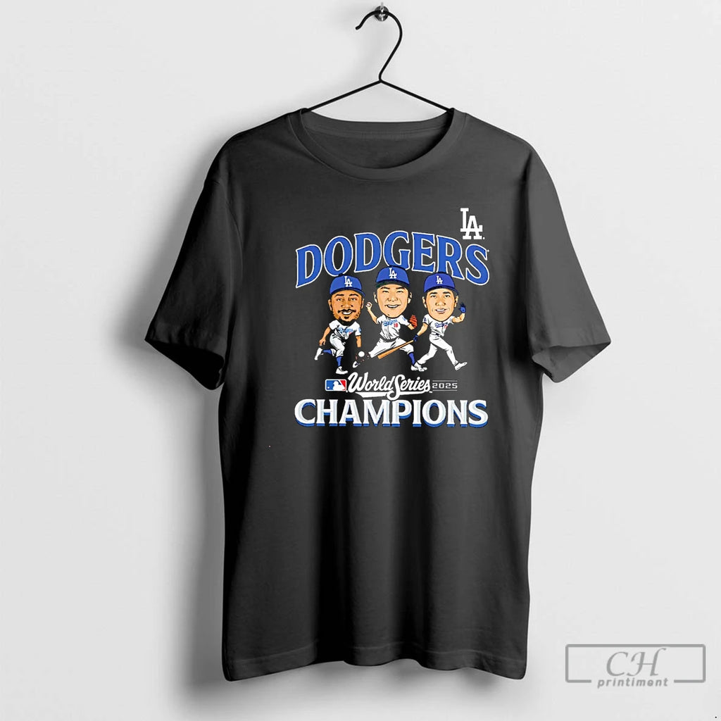 Classic La Dodgers 2025 World Series Champions Appeal Play Caricature Christmas T Shirts Hoodie Sweatshirt | PurePodTees.com