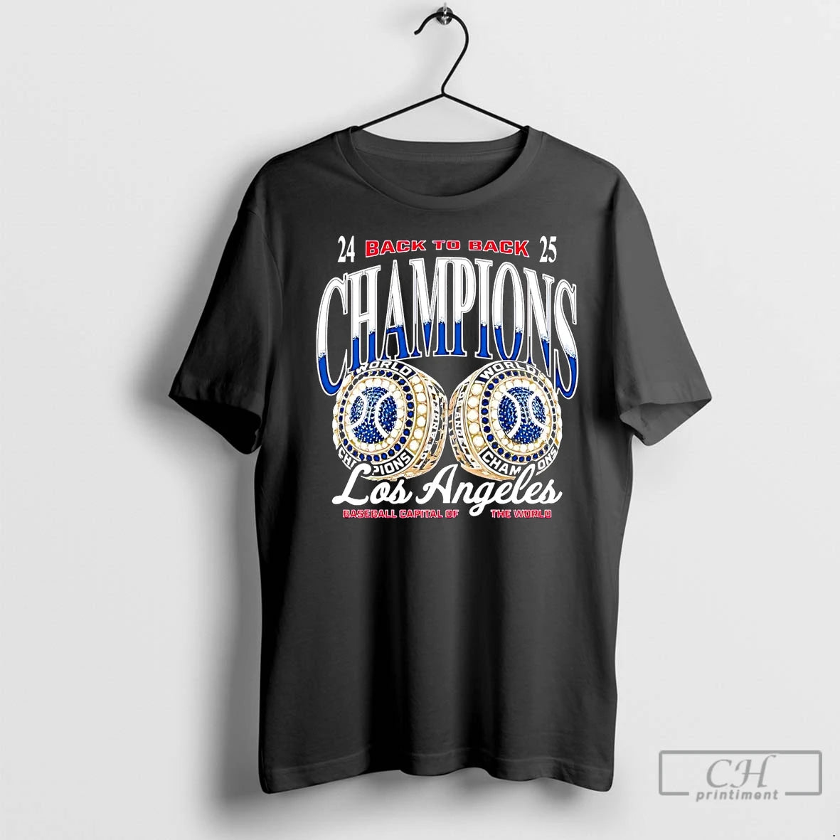 Classic La Dodgers 2025 Back To Back Rings Champions Shirt Hoodie Sweatshirt | PurePodTees.com