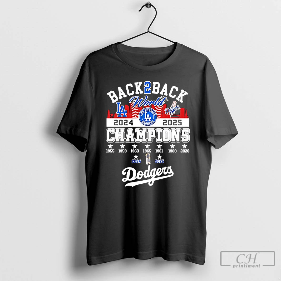 Classic La Dodgers 9 Time World Series Champions 2025 Back To Back City Skyline Shirt Hoodie Sweatshirt | PurePodTees.com