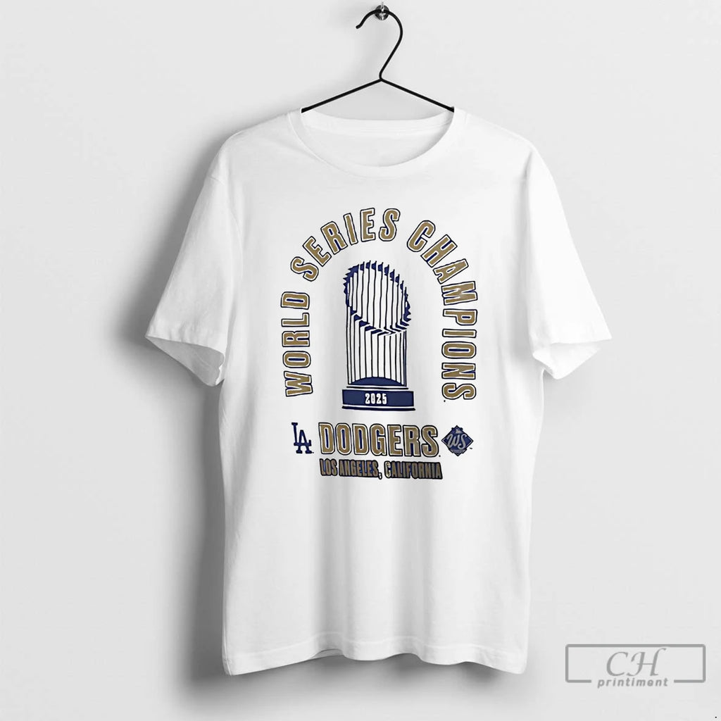 Classic La Dodgers World Series Champions Trophy 2025 T Shirts Hoodie Sweatshirt | PurePodTees.com