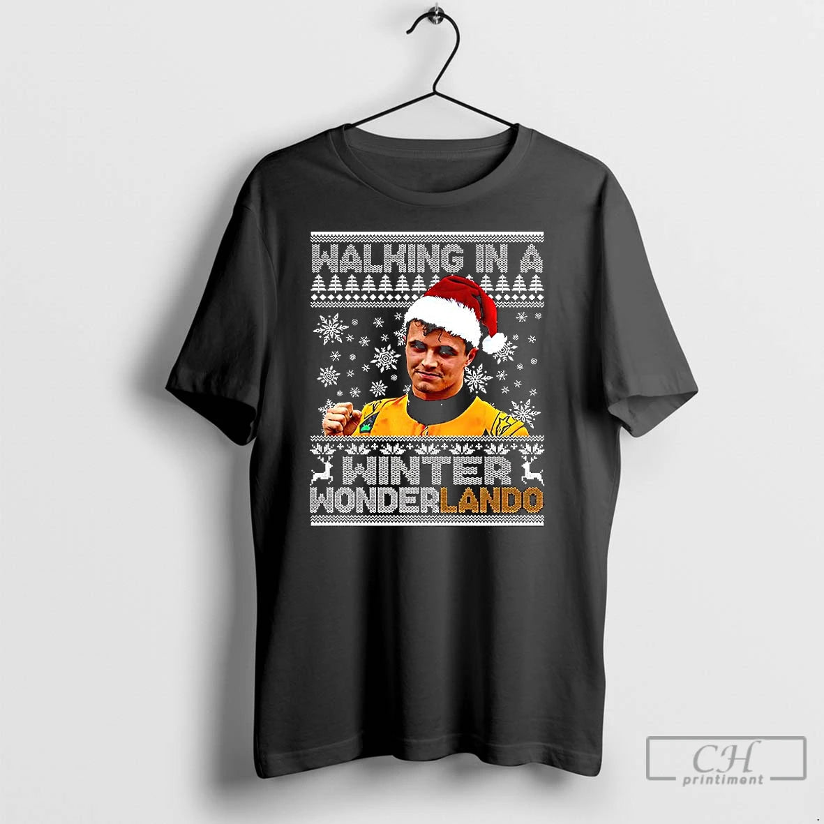 Classic Lando Norris Walking In A Winter Wonderland Christmas Shirt Hoodie Sweatshirt | PurePodTees.com