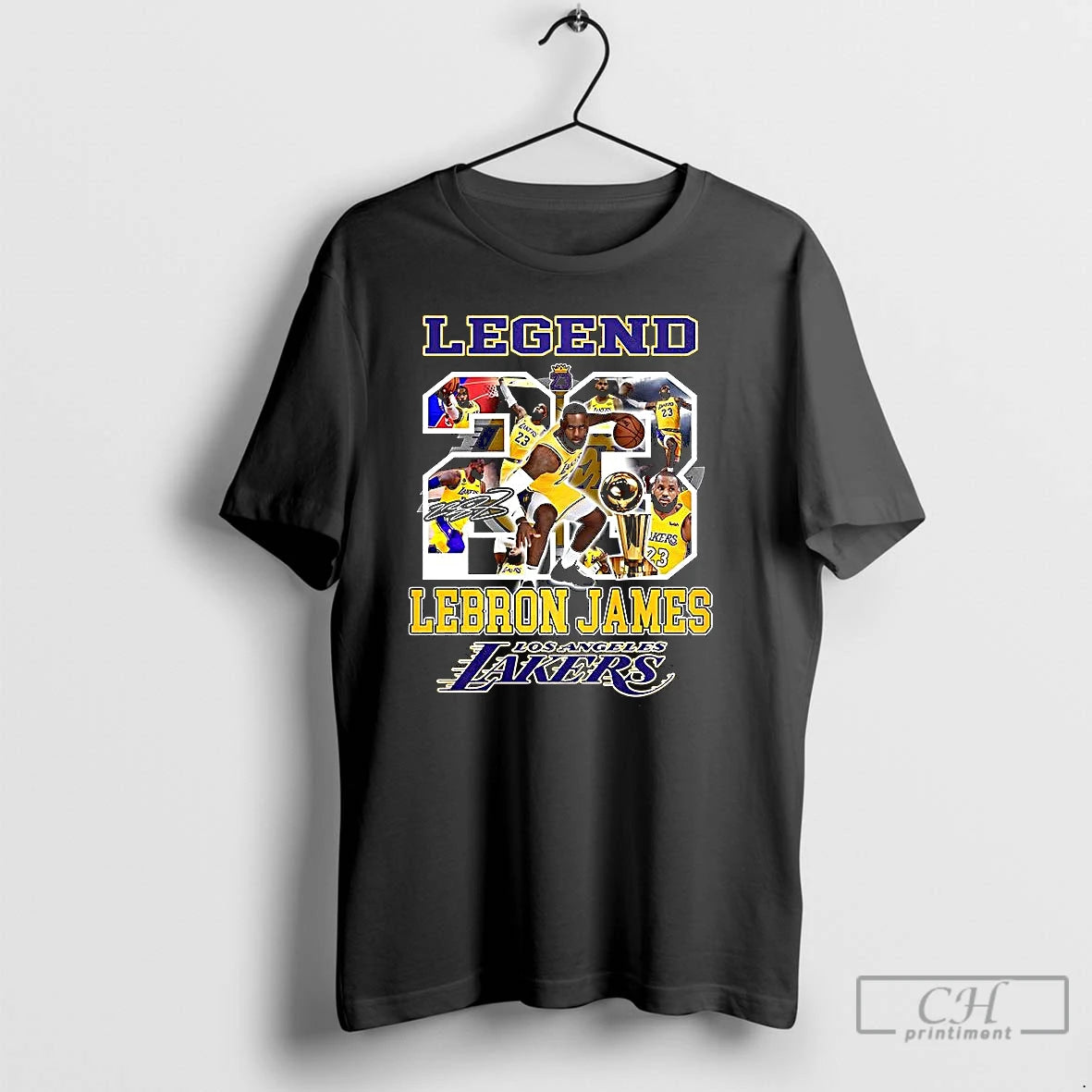 Classic Legend Lebron Lakers Los Angeles Number 23 Collage Signature T Shirts Hoodie Sweatshirt | PurePodTees.com