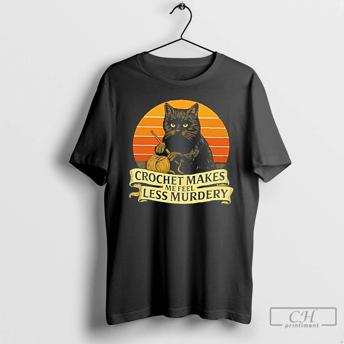 Classic Less Murdery Crochet Cat Vintage Shirt Hoodie Sweatshirt | PurePodTees.com