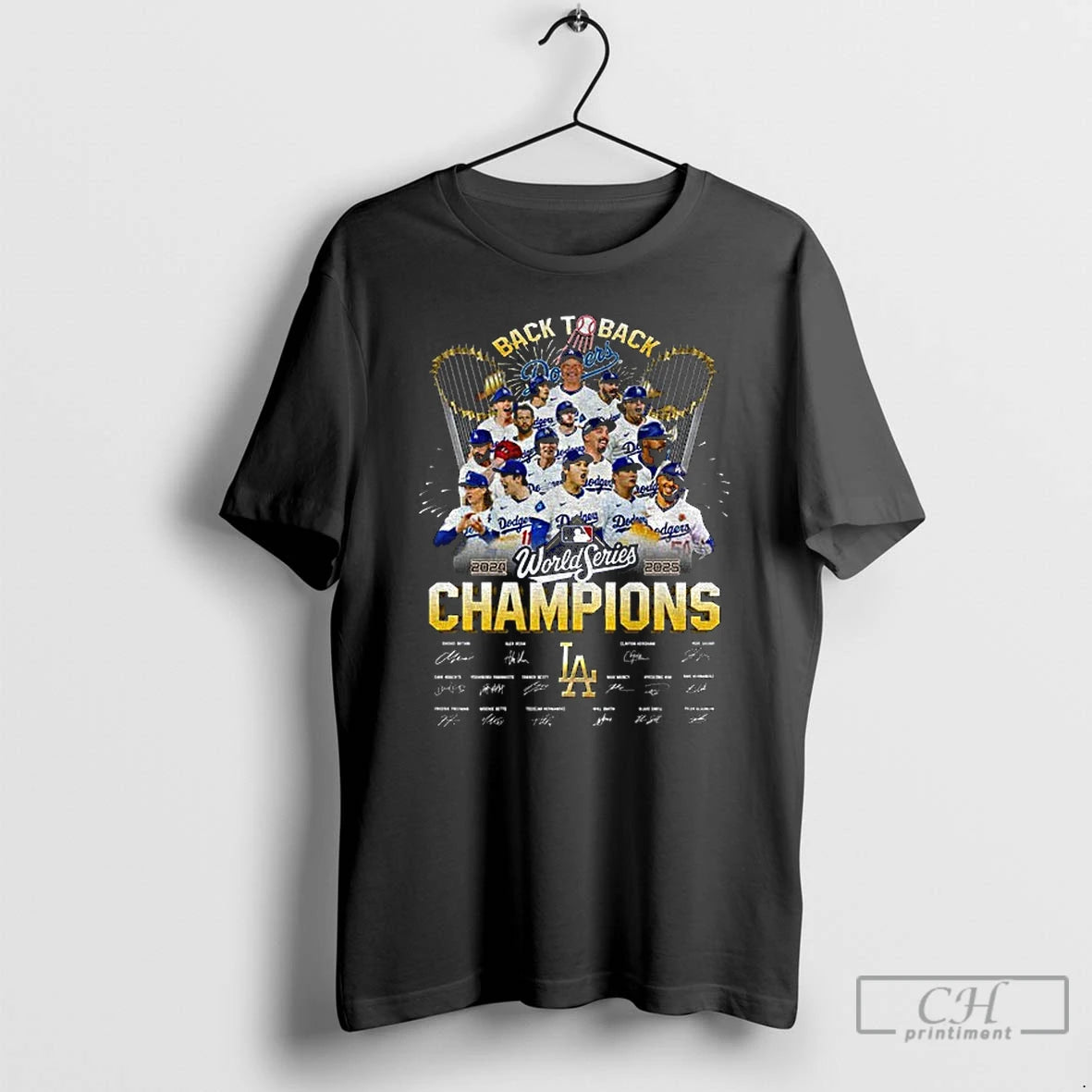 Classic Los Angeles Dodgers 2024 2025 Back To Back World Series Champs Signatures T Shirts Hoodie Sweatshirt