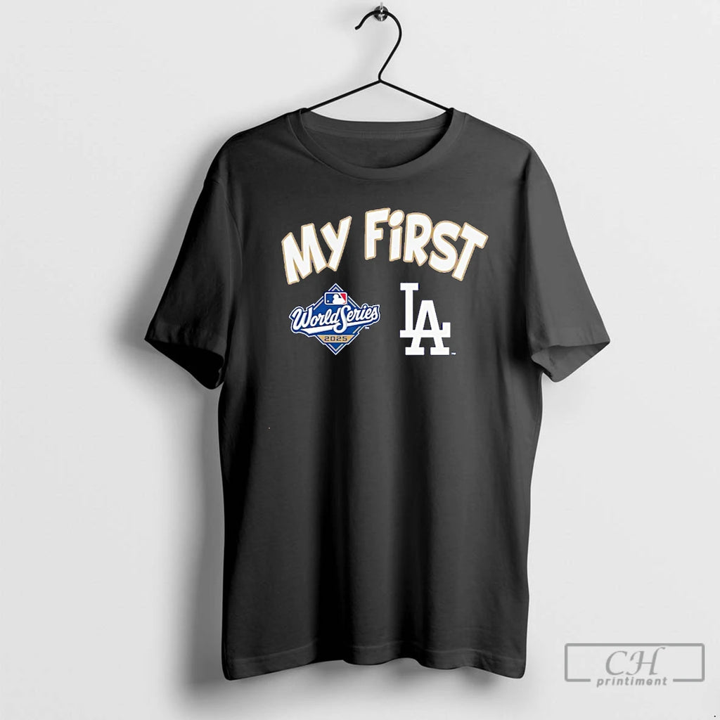 Classic Los Angeles Dodgers 2025 World Series Champions My First Christmas T Shirts Hoodie Sweatshirt | PurePodTees.com