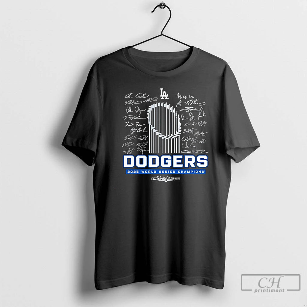 Classic Los Angeles Dodgers 2025 World Series Champions Signature Roster Christmas T Shirts Hoodie Sweatshirt