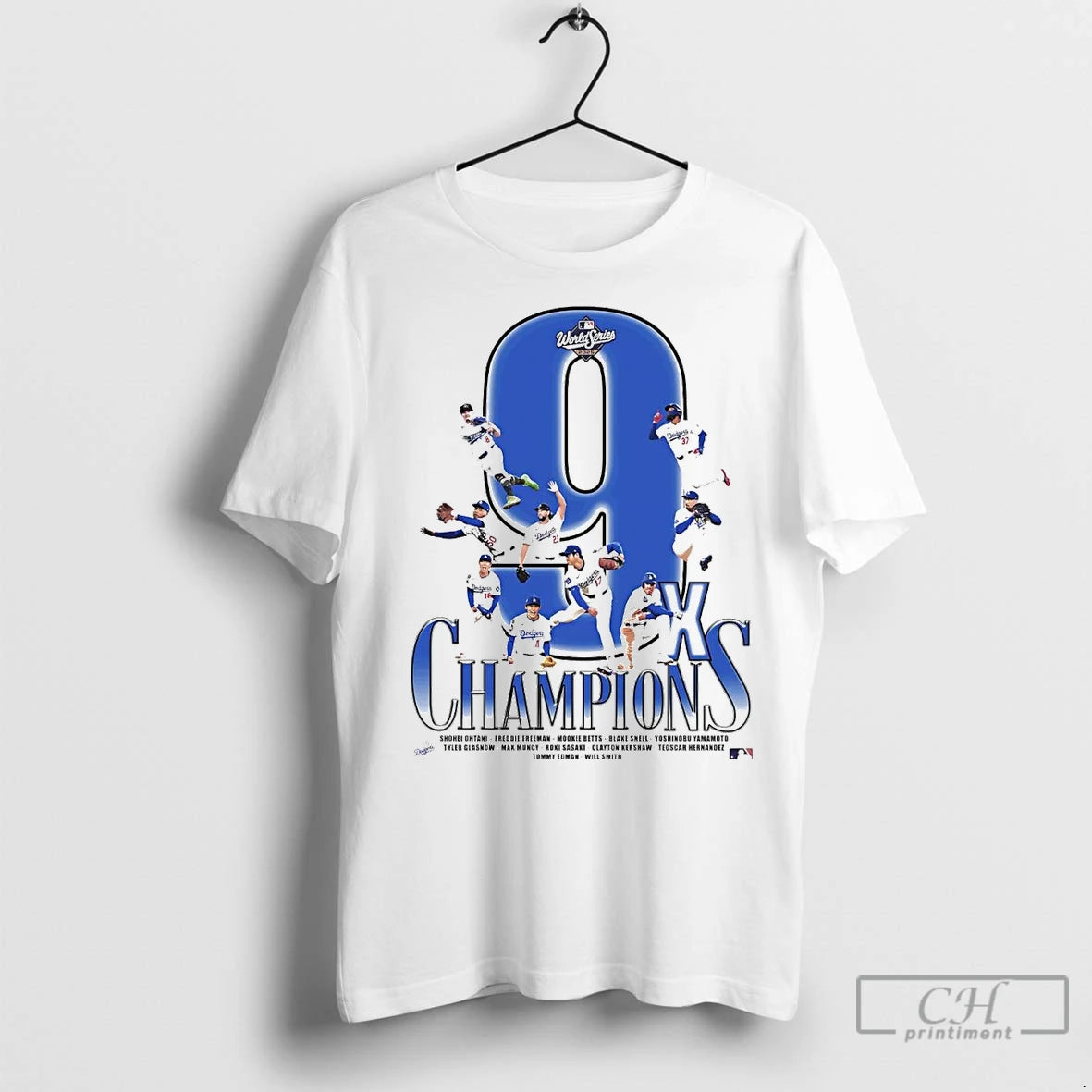 Classic Los Angeles Dodgers 9x World Series Champions Shirt Hoodie Sweatshirt | PurePodTees.com