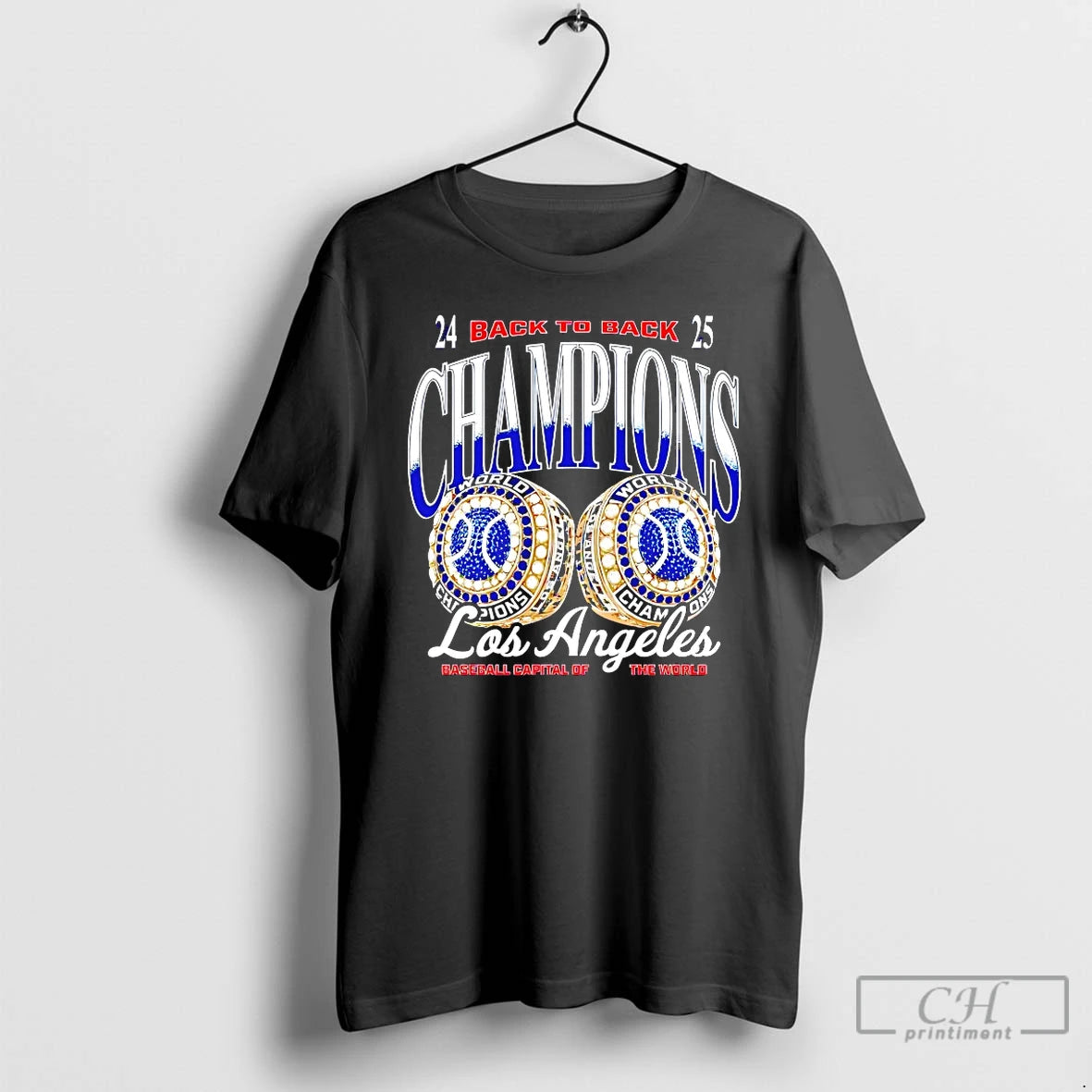 Classic Los Angeles Dodgers Back To Back 2024 2025 World Baseball Champions Rings T Shirts Hoodie Sweatshirt