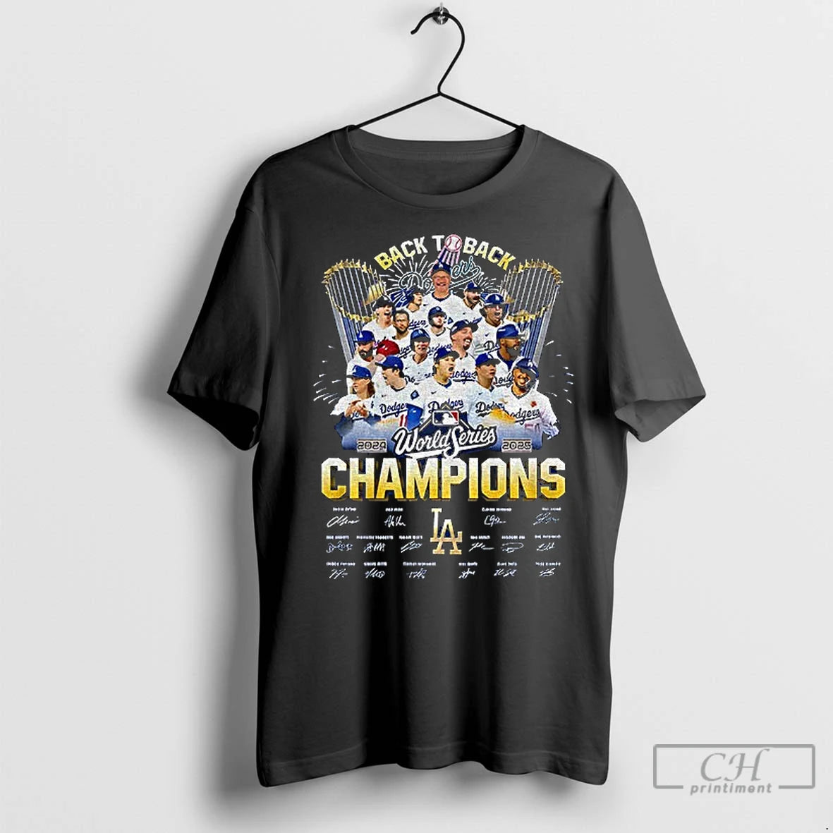 Classic Los Angeles Dodgers Back To Back 2024 2025 World Series Champions Signatures Shirt Hoodie Sweatshirt