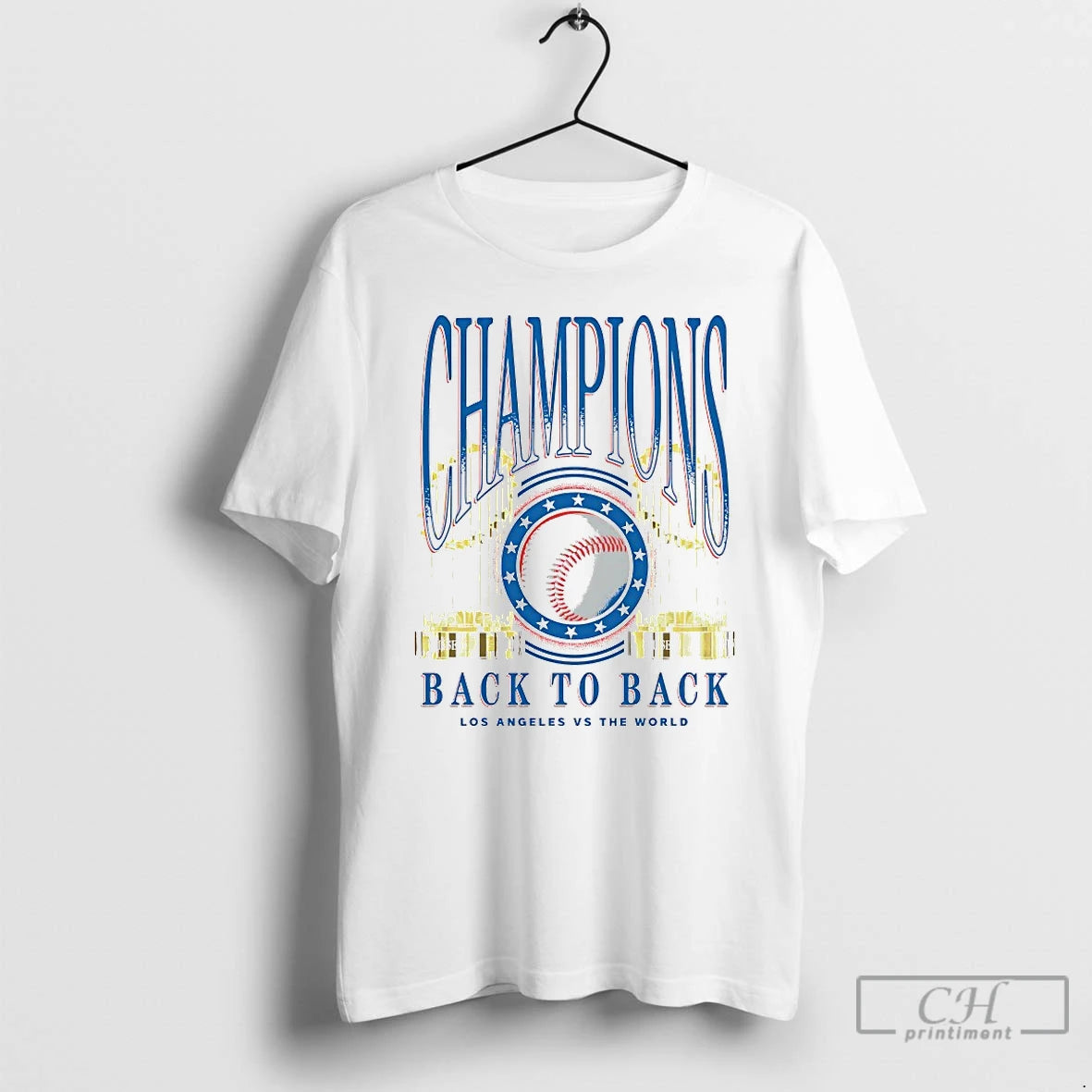 Classic Los Angeles Dodgers Back To Back World Baseball Champions Trophy T Shirts Hoodie Sweatshirt | PurePodTees.com