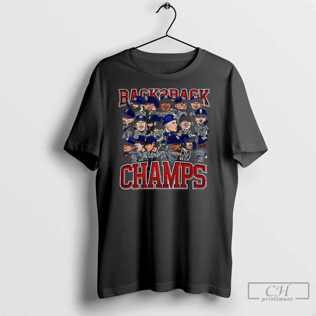 Classic Los Angeles Dodgers Back To Back World Champs Caricatures Shirt Hoodie Sweatshirt | PurePodTees.com