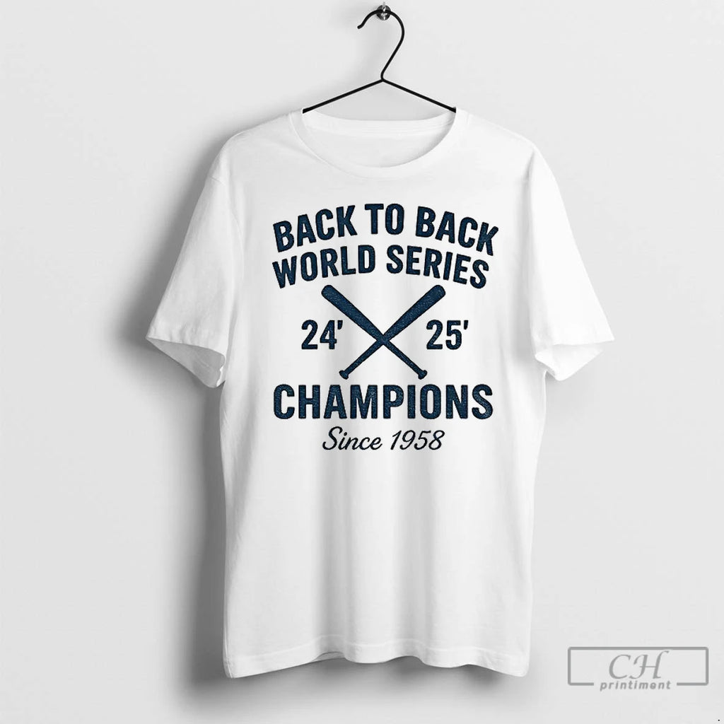 Classic Los Angeles Dodgers Back To Back World Series 24 25 Champions Since 1958 Shirt Hoodie Sweatshirt | PurePodTees.com