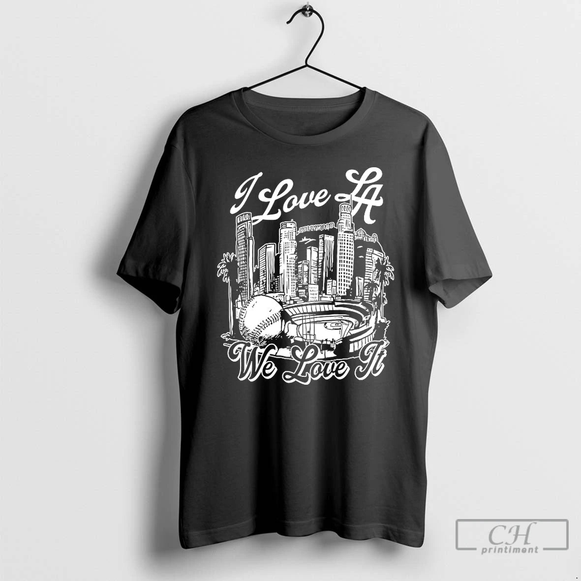 Classic Los Angeles Dodgers I Love La Baseball Cityscape Hollywood Los Angeles T Shirts Hoodie Sweatshirt | PurePodTees.com