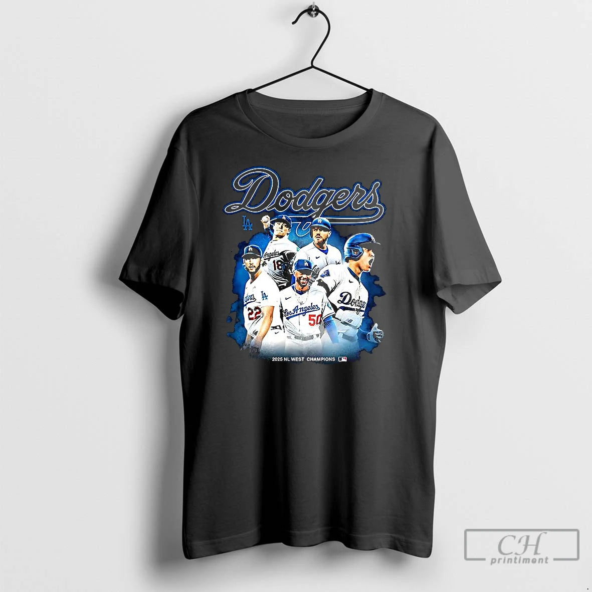 Classic Los Angeles Dodgers Nl West Champions 2025 Player Collage Shirt Hoodie Sweatshirt | PurePodTees.com