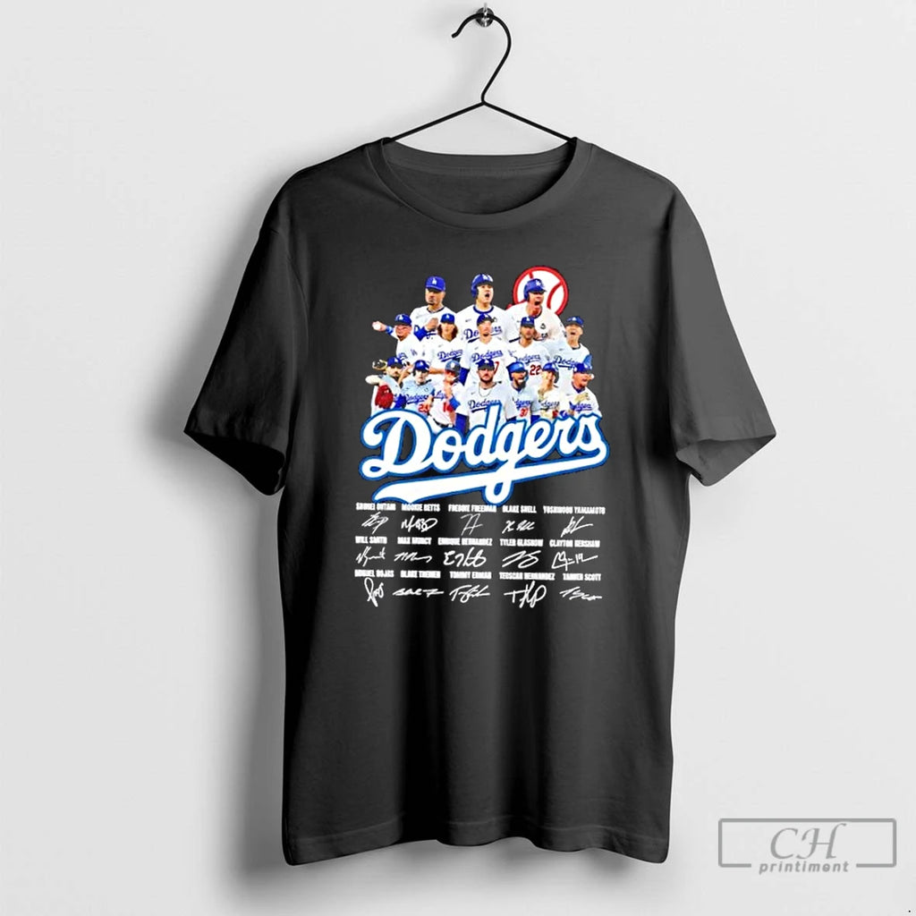Classic Los Angeles Dodgers Shohei Ohtani And All Players Signatures T Shirts