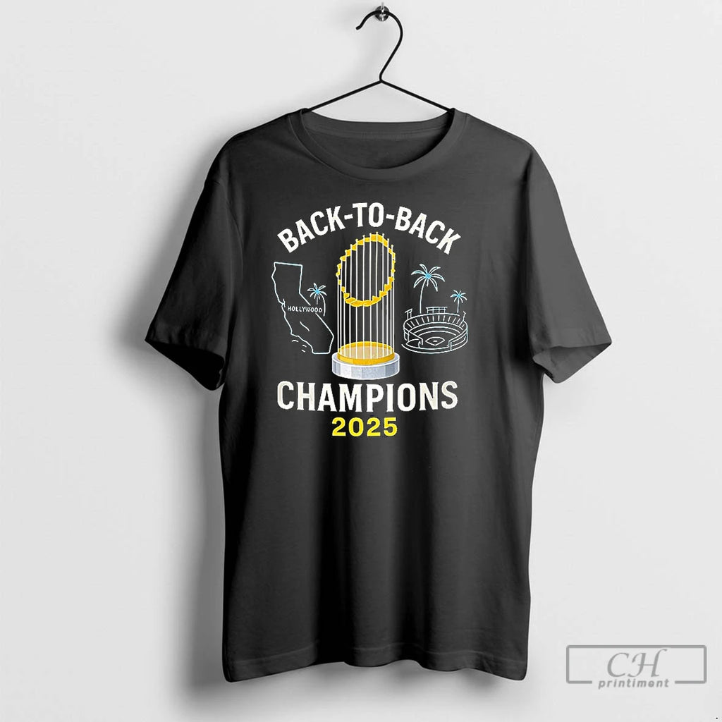 Classic Los Angeles Dodgers Trophy Back To Back Champions 2025 Shirt Hoodie Sweatshirt | PurePodTees.com