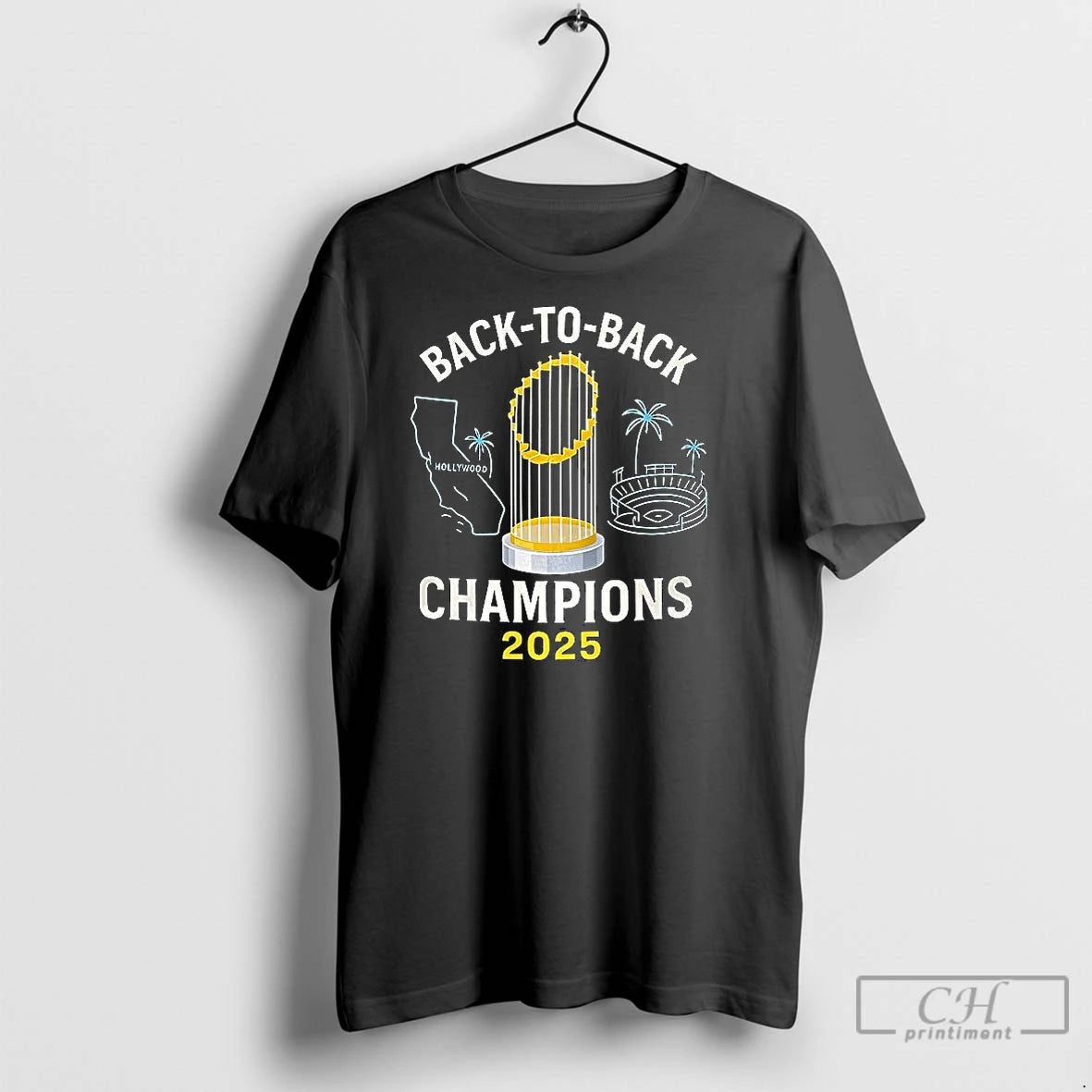 Classic Los Angeles Dodgers Trophy Back To Back Champions 2025 Shirt Hoodie Sweatshirt | PurePodTees.com